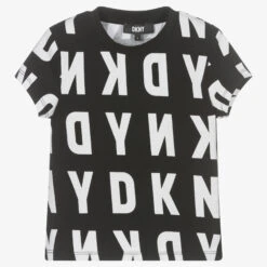 DKNY Girls Black & White Logo T-Shirt