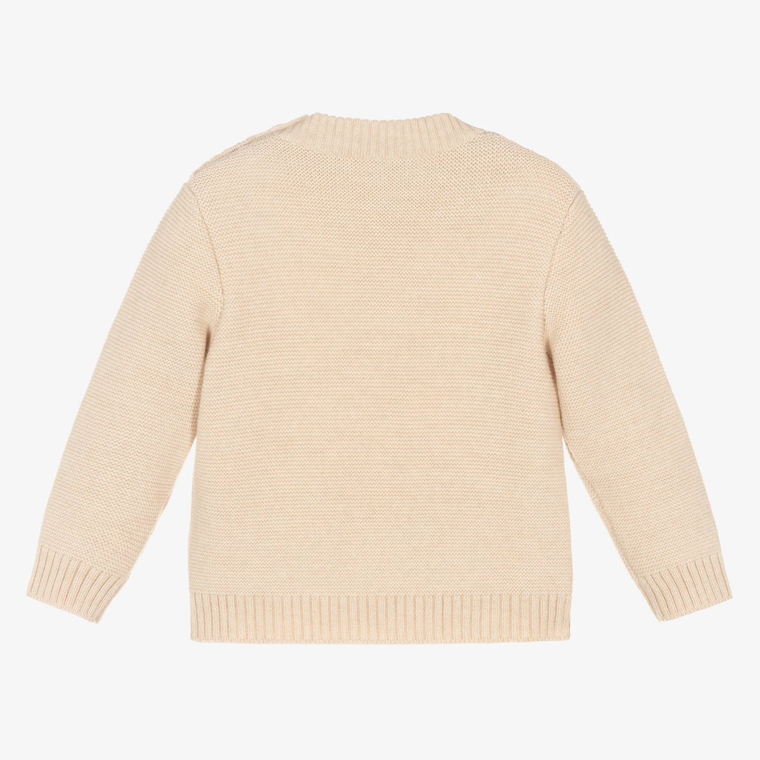 Dolce & Gabbana Beige Knitted Wool DG Sweater 2 Dolce & Gabbana Beige Knitted Wool DG Sweater - Image 2
