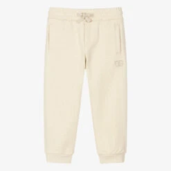 Dolce & Gabbana Boys Ivory Organic Cotton DG Joggers