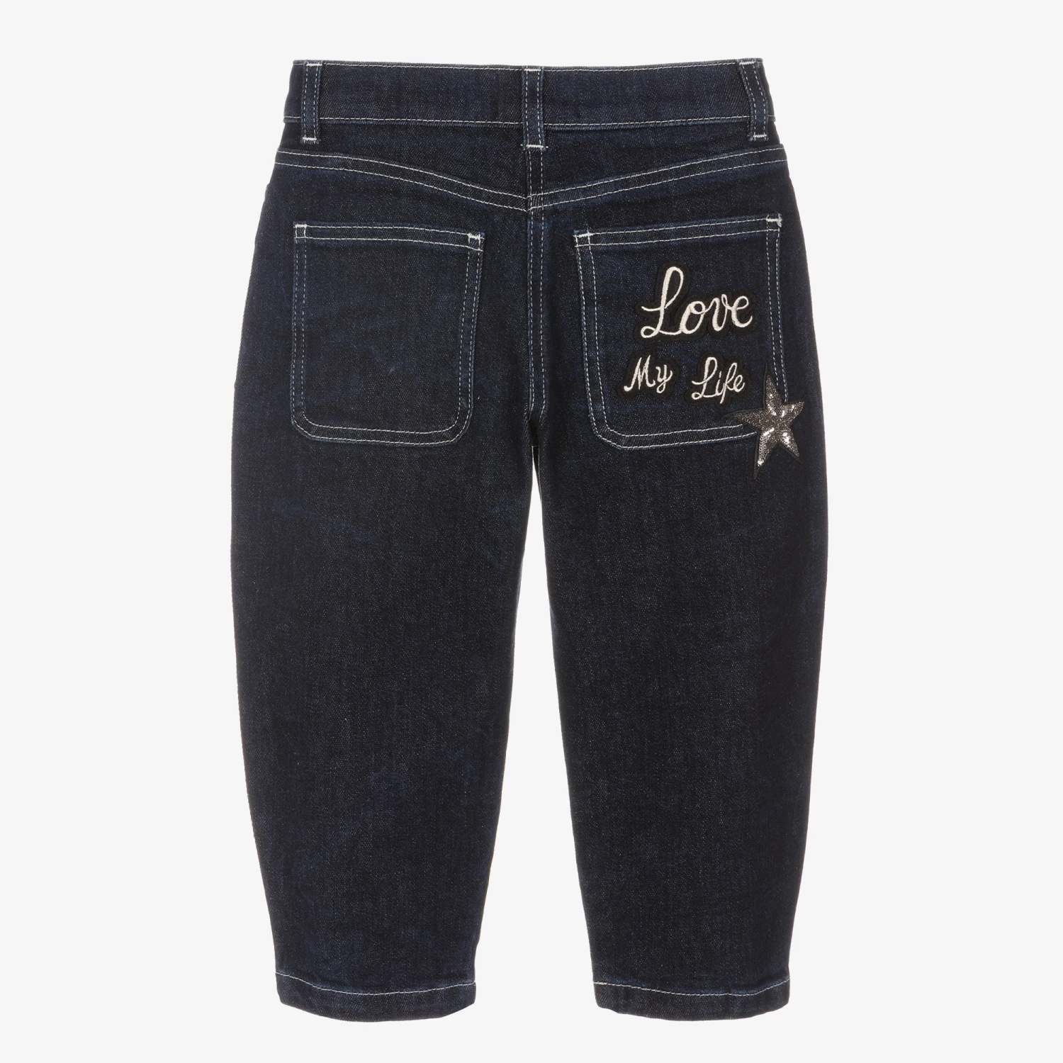 Dolce & Gabbana Girls Dark Blue Mom Jeans 2 Dolce & Gabbana Girls Dark Blue Mom Jeans - Image 2