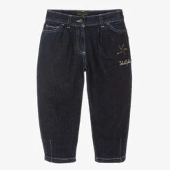 Dolce & Gabbana Girls Dark Blue Mom Jeans