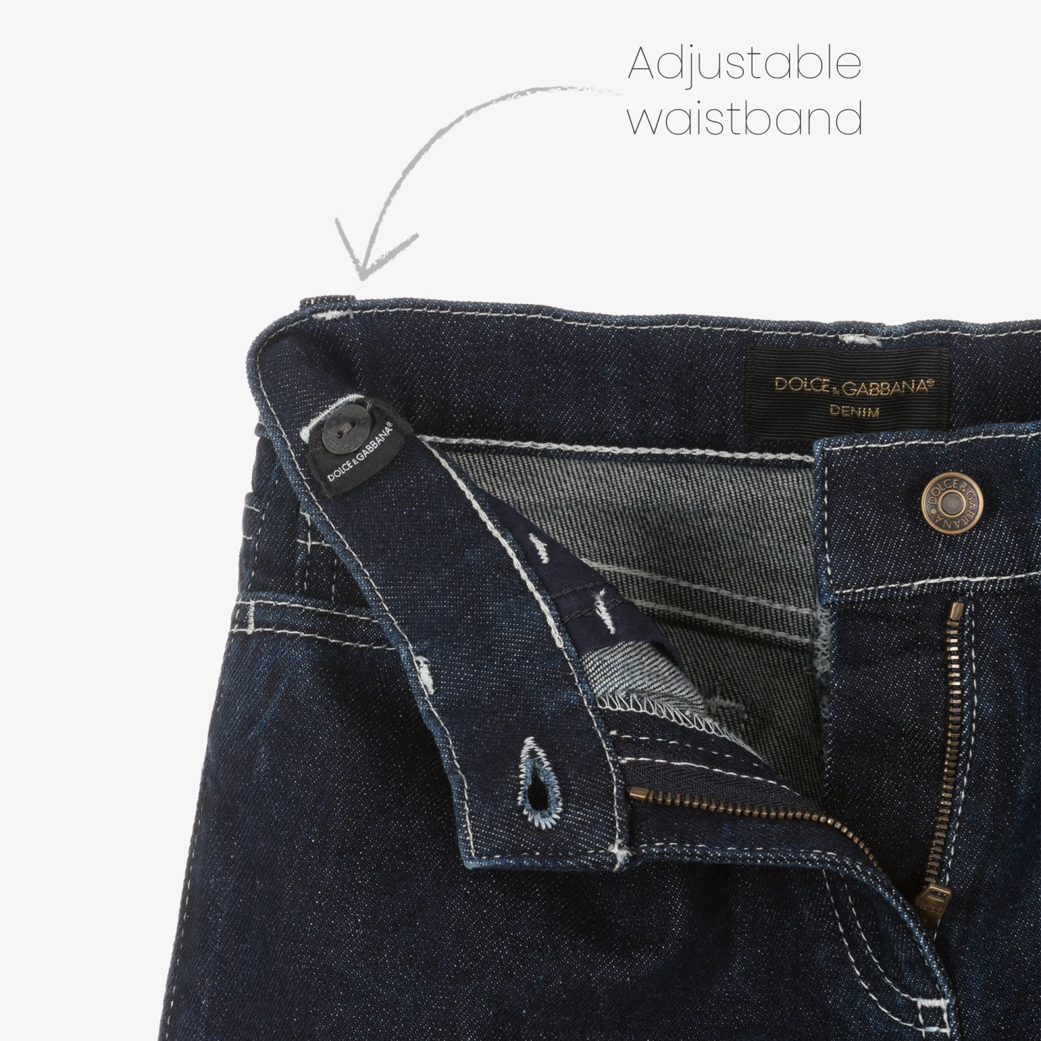 Dolce & Gabbana Girls Dark Blue Mom Jeans 3 Dolce & Gabbana Girls Dark Blue Mom Jeans - Image 3