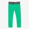 Dolce & Gabbana Girls Green Cotton Logo Leggings
