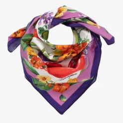 Dolce & Gabbana Girls Lilac Farmer Print Scarf (51cm)