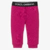 Dolce & Gabbana Girls Pink Cotton Logo Joggers