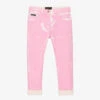Dolce & Gabbana Girls Pink Painted Denim Jeans