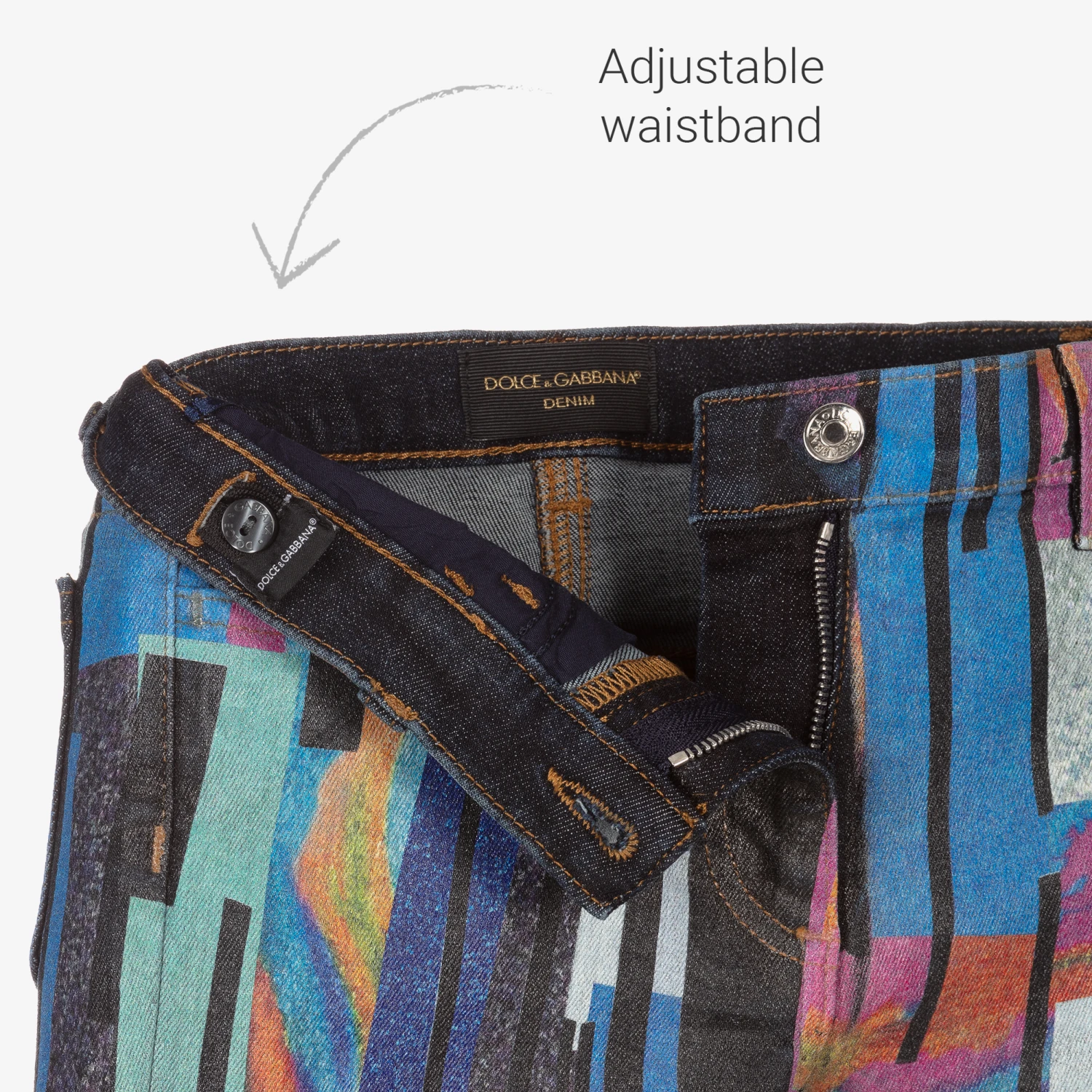 Dolce & Gabbana Girls Pink Striped Denim Jeans 4 Dolce & Gabbana Girls Pink Striped Denim Jeans - Image 4