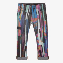 Dolce & Gabbana Girls Pink Striped Denim Jeans