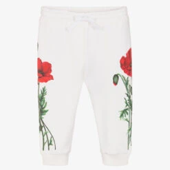 Dolce & Gabbana Girls White Poppy Logo Joggers