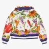 Dolce & Gabbana Girls White & Purple Farmer Girl Zip-Up Top