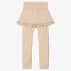 Donsje Girls Beige Organic Cotton Leggings