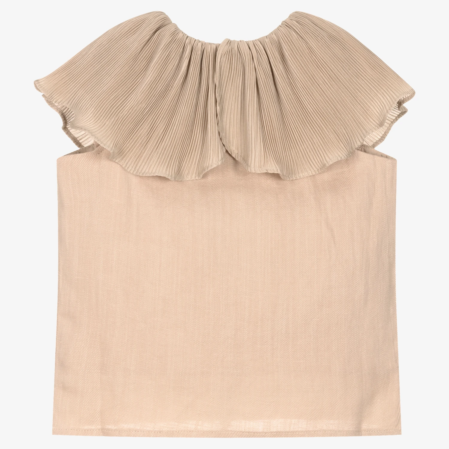 Donsje Girls Beige Plissé Ruffle Blouse 2 Donsje Girls Beige Plissé Ruffle Blouse - Image 2