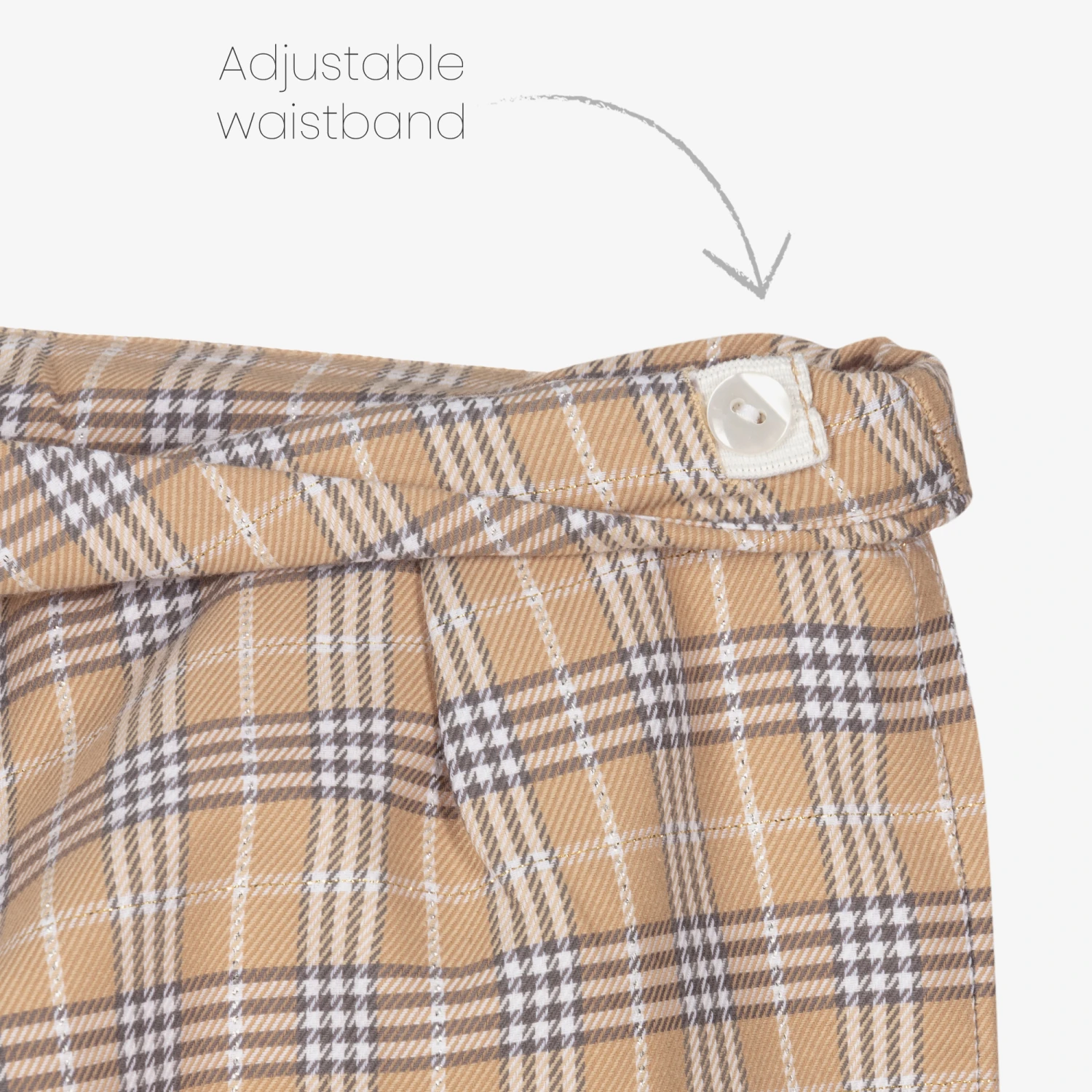 Dr. Kid Beige Glitter Check Trousers 3 Dr. Kid Beige Glitter Check Trousers - Image 3