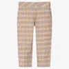 Dr. Kid Beige Glitter Check Trousers