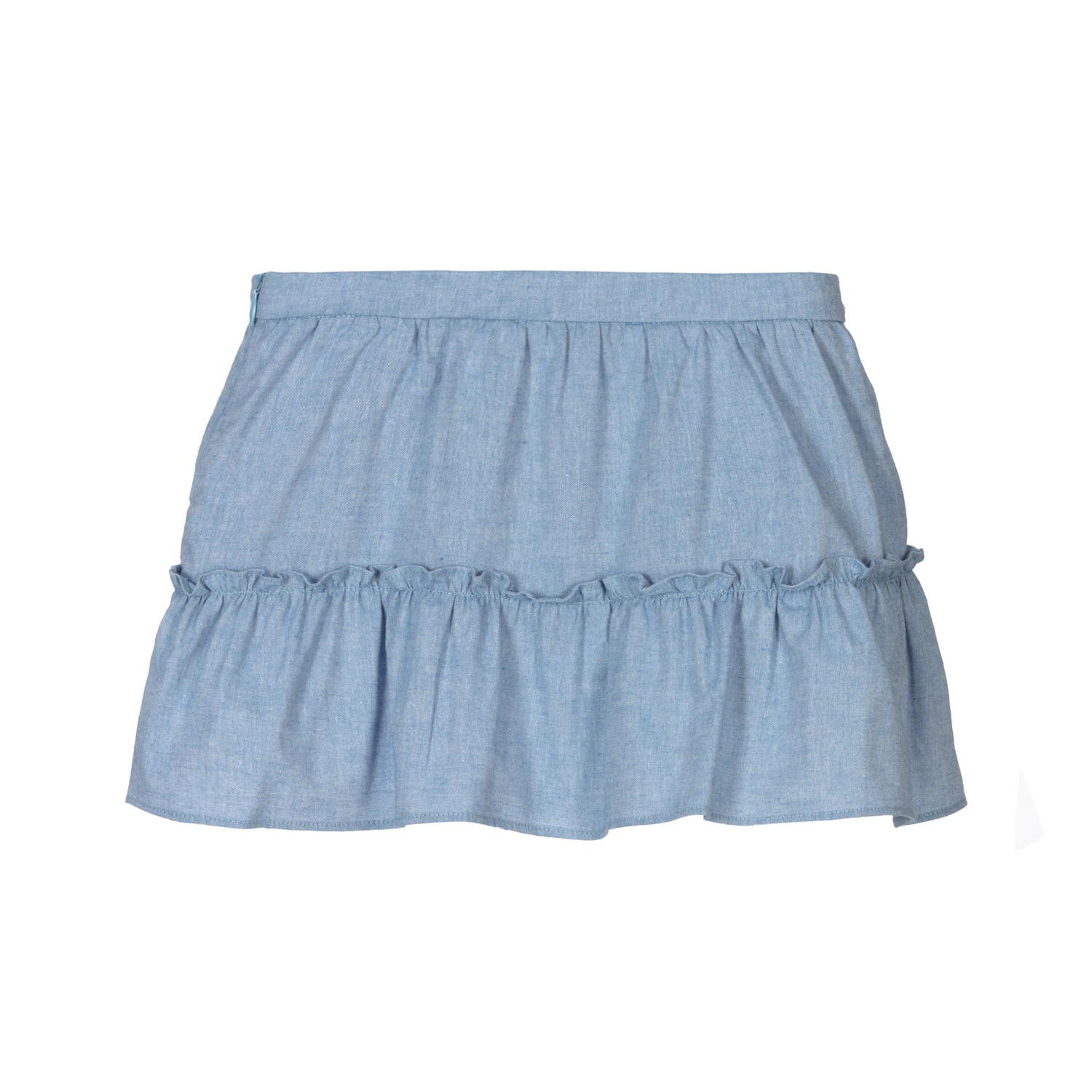 Dr. Kid Blue Cotton Chambray Skirt 2 Dr. Kid Blue Cotton Chambray Skirt - Image 2