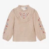 Dr. Kid Girls Beige Embroidered Blouse