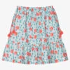 Dr. Kid Girls Blue & Pink Floral Cotton Skirt