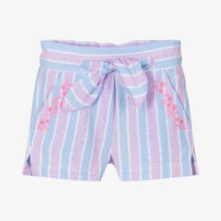 Dr. Kid Girls Blue & Pink Striped Shorts
