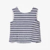 Dr. Kid Girls Blue & White Striped Bow Top