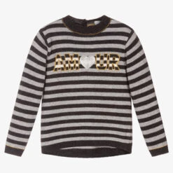Dr. Kid Girls Grey Wool Sweater
