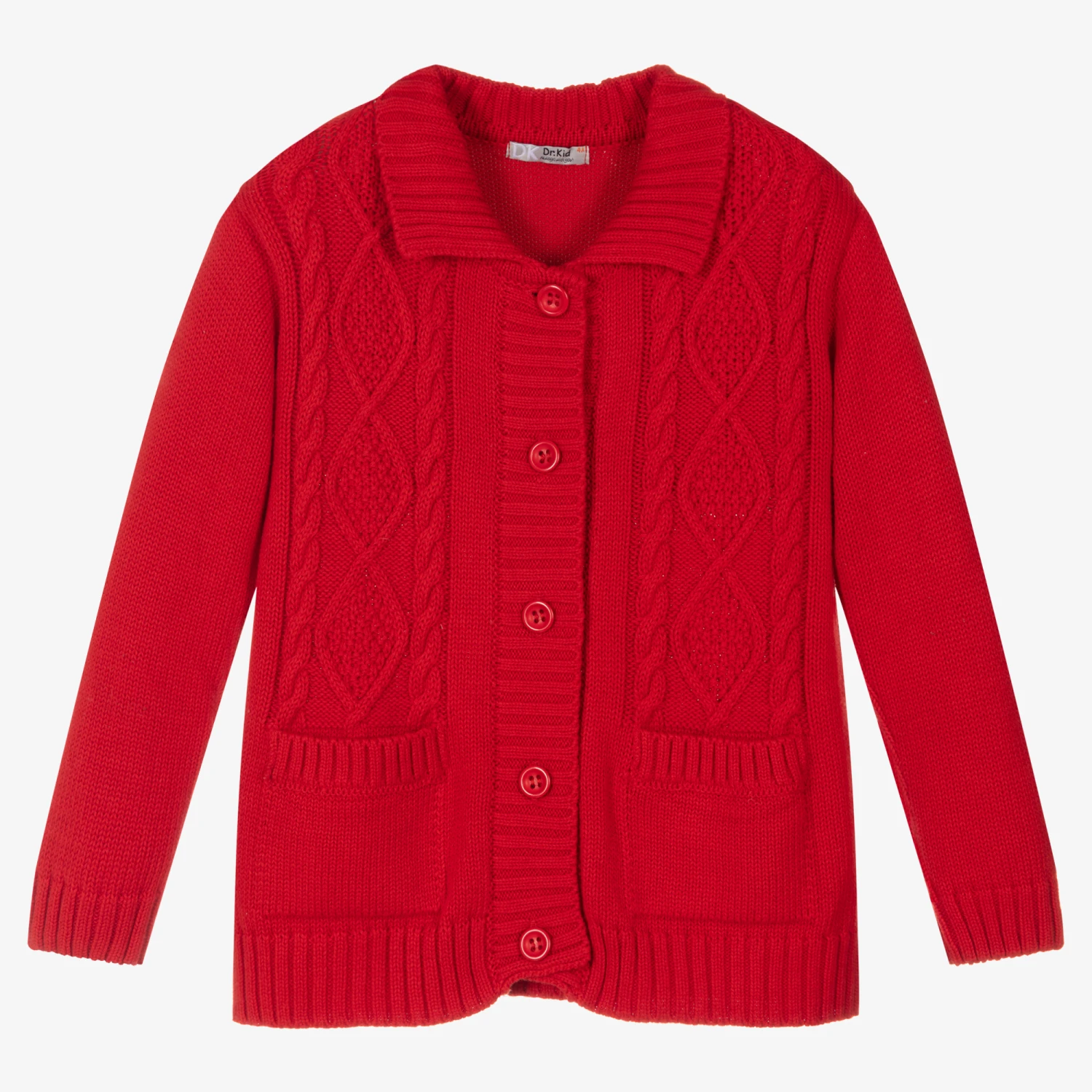 Dr. Kid Girls Red Cotton Cardigan 1 Dr. Kid Girls Red Cotton Cardigan