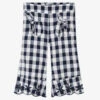 Dr. Kid Girls White & Blue Gingham Trousers