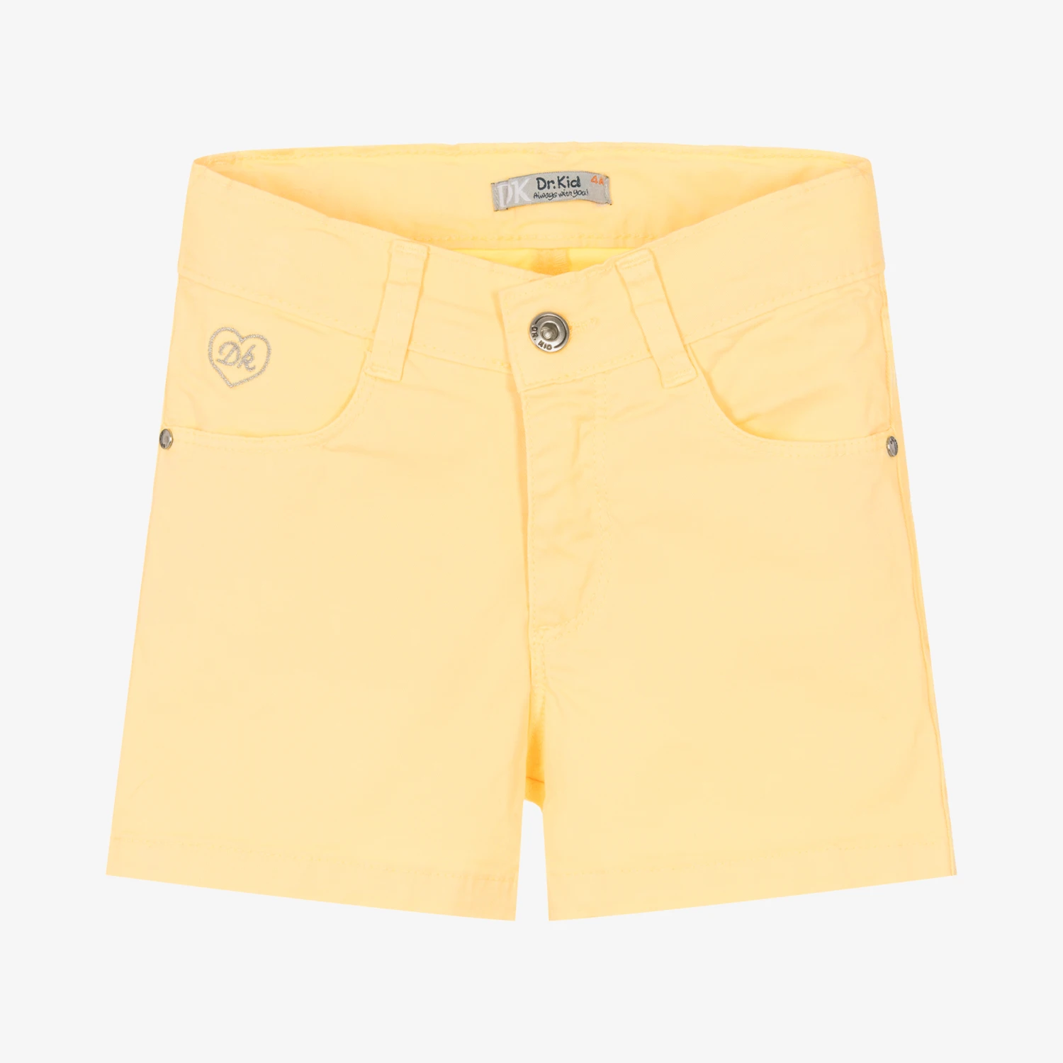 Dr. Kid Girls Yellow Cotton Twill Shorts 1 Dr. Kid Girls Yellow Cotton Twill Shorts