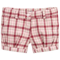 Dr. Kid Pink Check Cotton Shorts