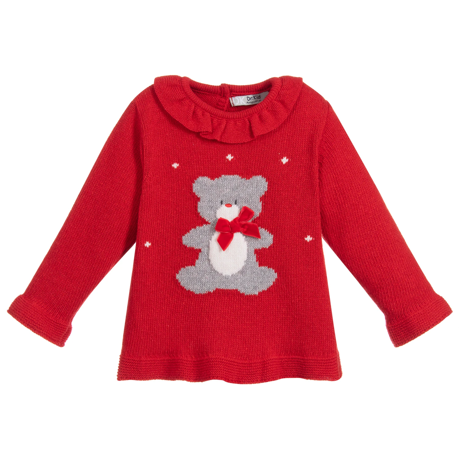 Dr. Kid Red Teddy Knitted Sweater 1 Dr. Kid Red Teddy Knitted Sweater
