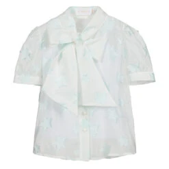 EIRENE Girls Ivory & Green Blouse