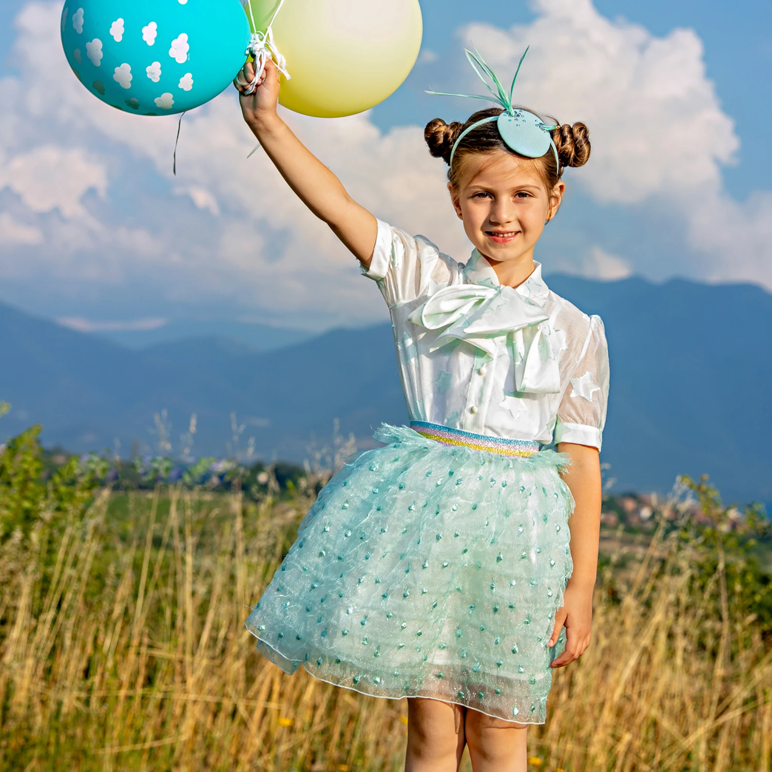 EIRENE Girls Ivory & Green Blouse 2 EIRENE Girls Ivory & Green Blouse - Image 2