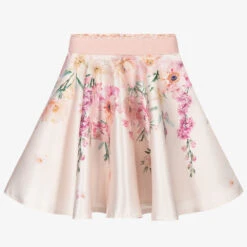 EIRENE Pink Satin Floral Skirt