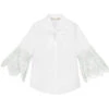 Elie Saab White Cotton & Lace Shirt