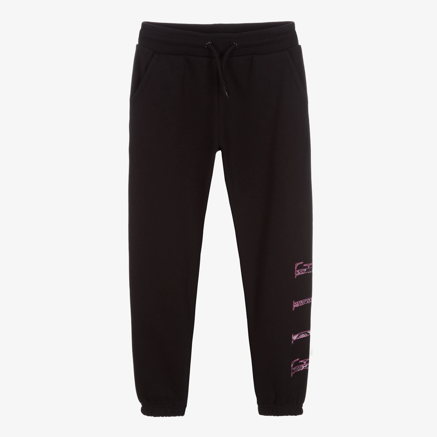Elle Girls Black Logo Joggers 1 Elle Girls Black Logo Joggers