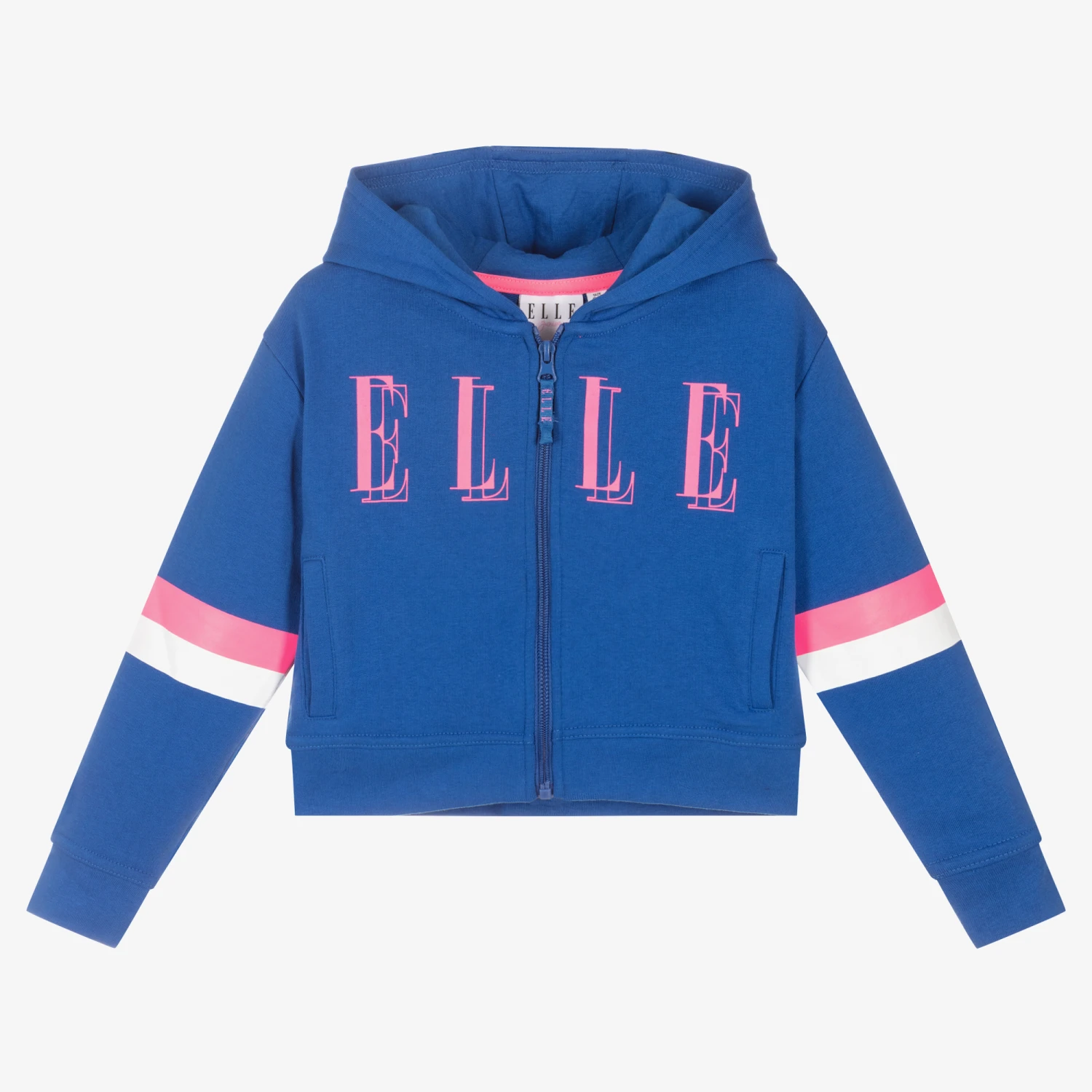 Elle Girls Blue Logo Zip-Up Hoodie 1 Elle Girls Blue Logo Zip-Up Hoodie