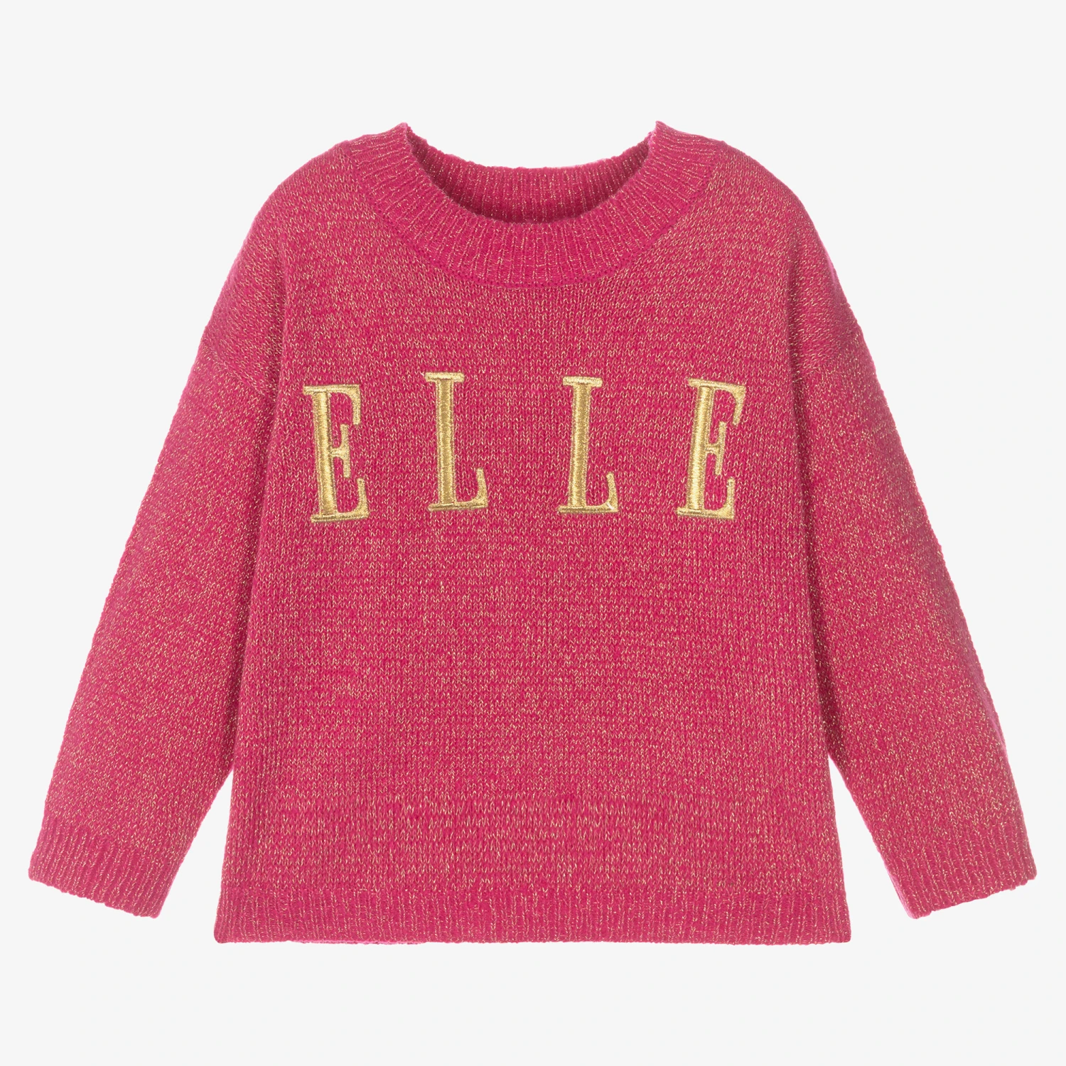 Elle Girls Pink & Gold Logo Jumper 1 Elle Girls Pink & Gold Logo Jumper