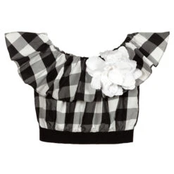 Elsy Black & White Top & Brooch Set