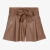 Elsy Brown Faux Leather Shorts