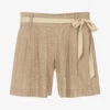 Elsy Girls Beige Pinstripe Shorts
