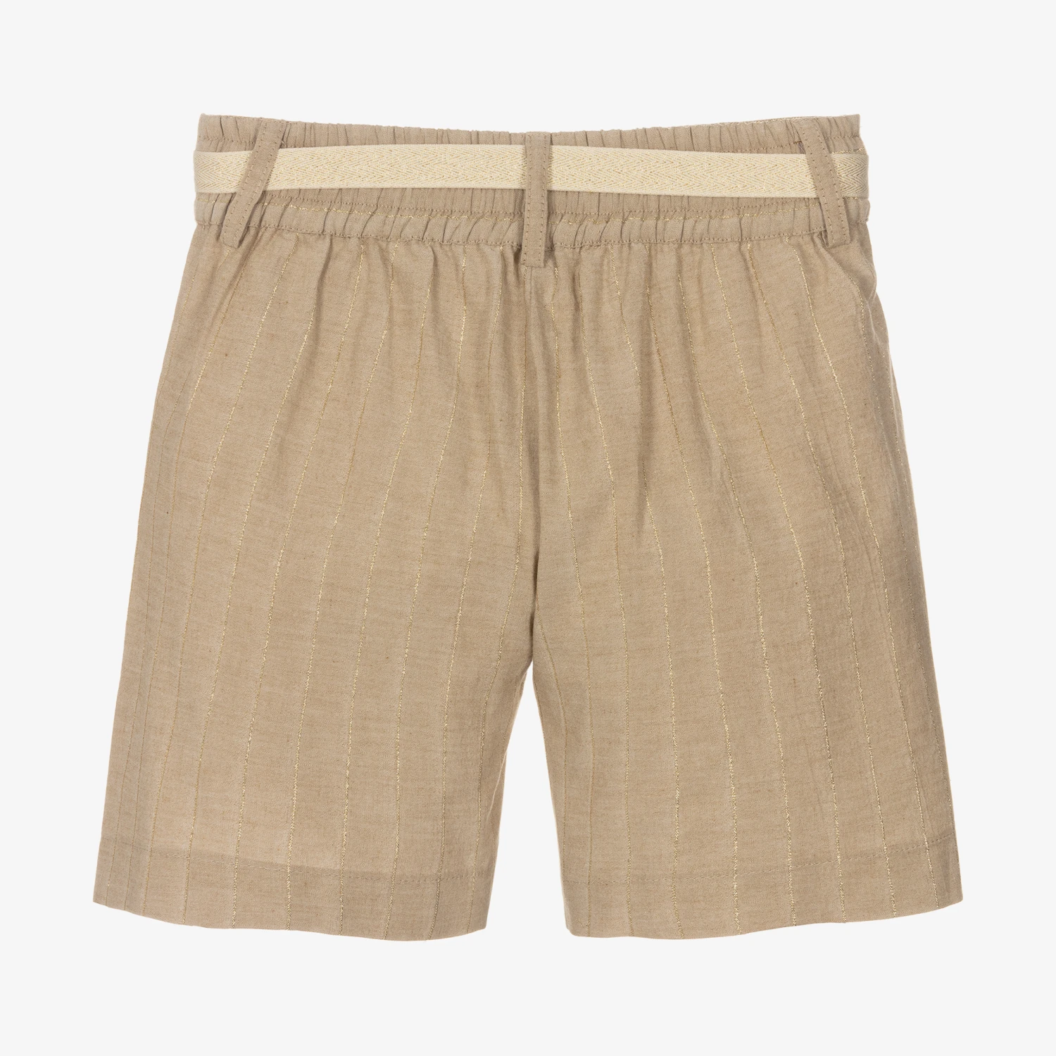 Elsy Girls Beige Pinstripe Shorts 2 Elsy Girls Beige Pinstripe Shorts - Image 2