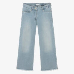Elsy Girls Blue Denim Wide-Leg Jeans