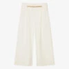 Elsy Girls Ivory & Gold Wide Leg Trousers