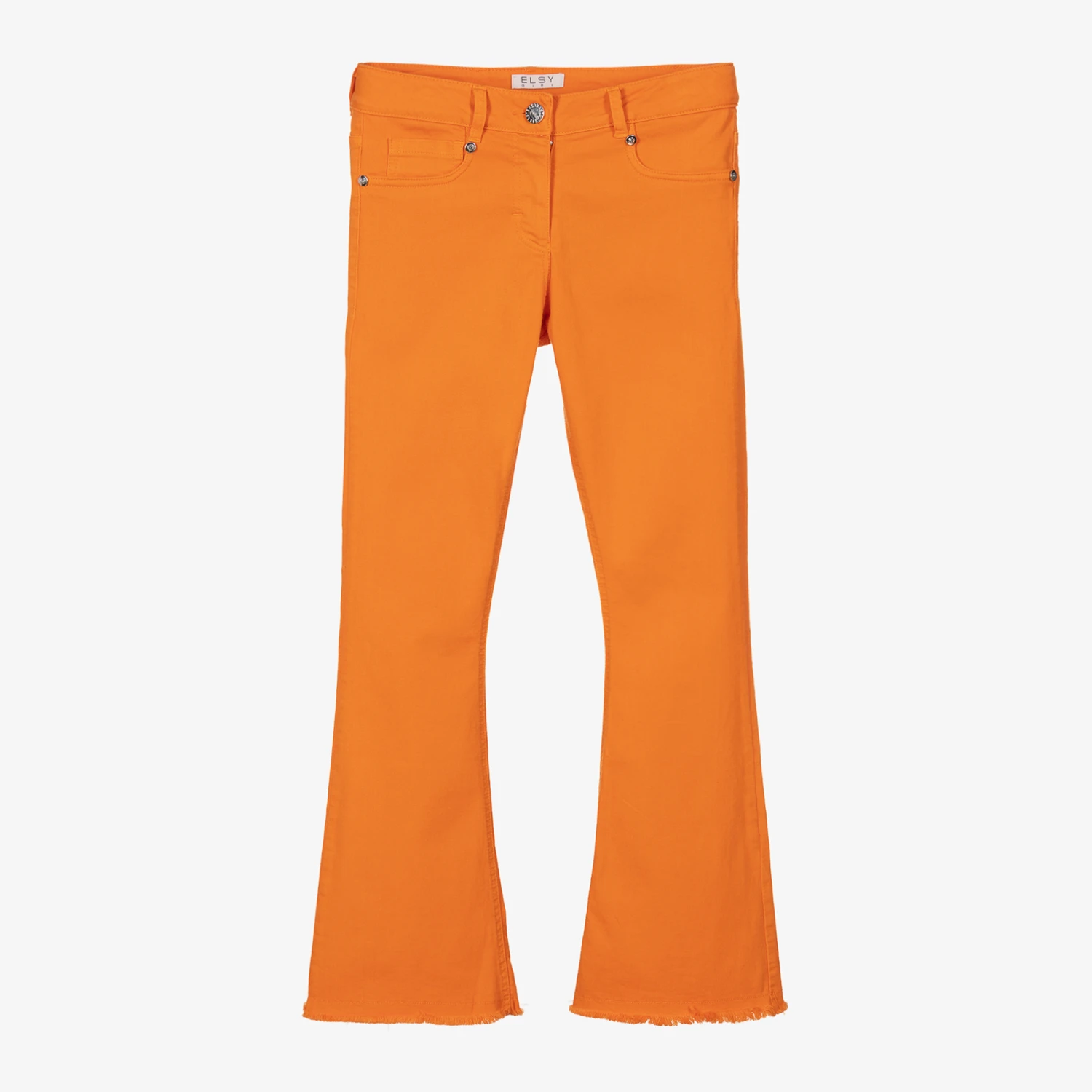Elsy Girls Orange Denim Flared Jeans 1 Elsy Girls Orange Denim Flared Jeans