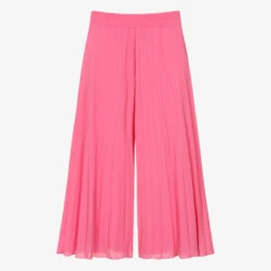 Elsy Girls Pink Pleated Chiffon Trousers