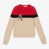 Elsy Girls Red & Beige Sweater