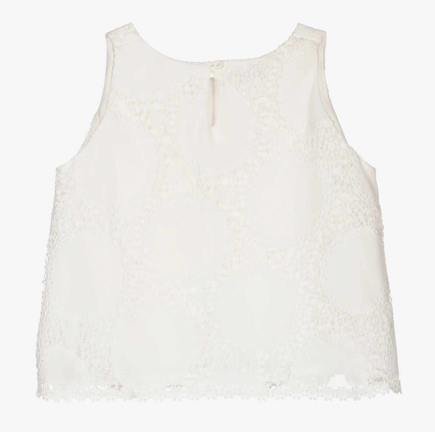 Elsy Ivory Chiffon & Lace Blouse 2 Elsy Ivory Chiffon & Lace Blouse - Image 2