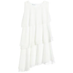 Elsy Ivory Chiffon Tiered Dress