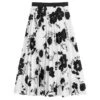 Elsy White & Black Floral Skirt
