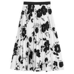 Elsy White & Black Floral Skirt