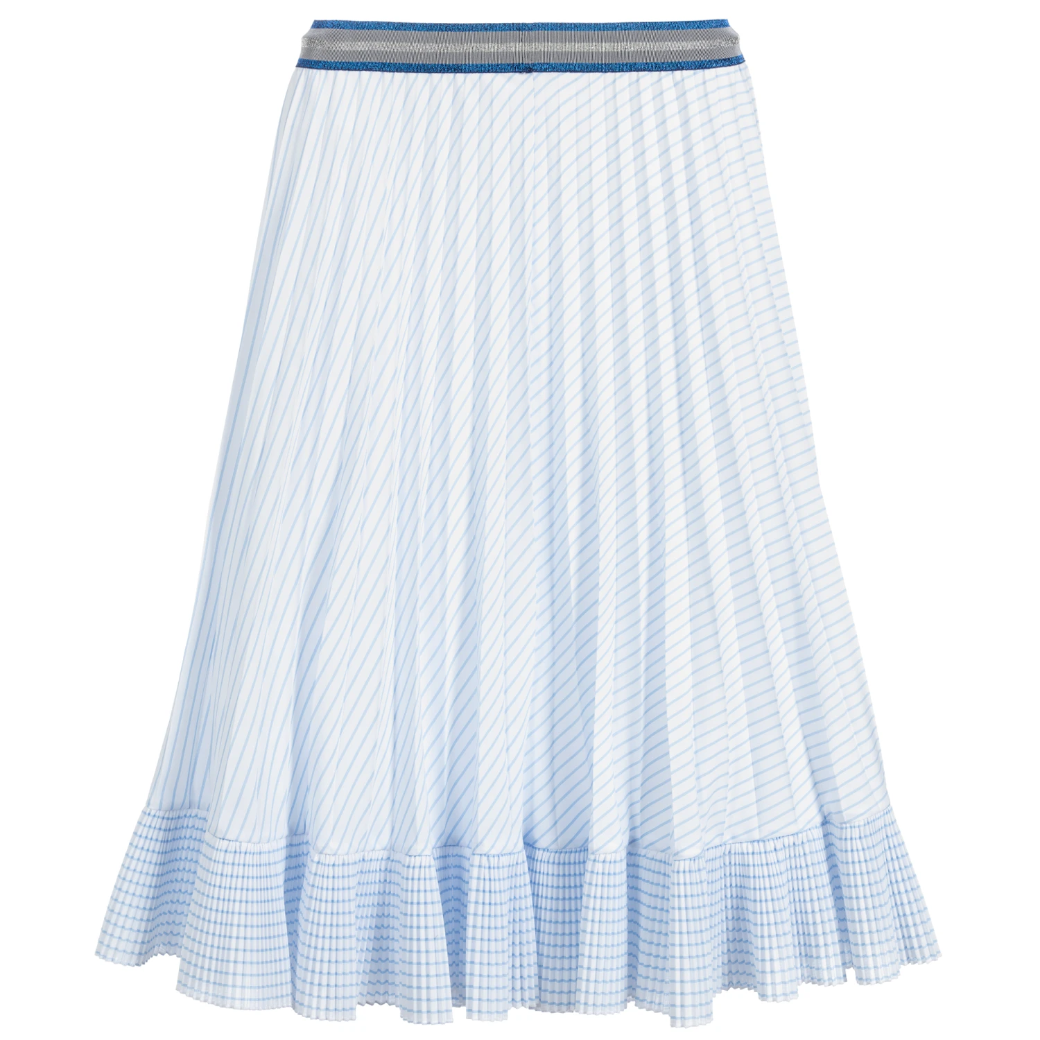 Elsy White & Blue Pleated Skirt 3 Elsy White & Blue Pleated Skirt - Image 3